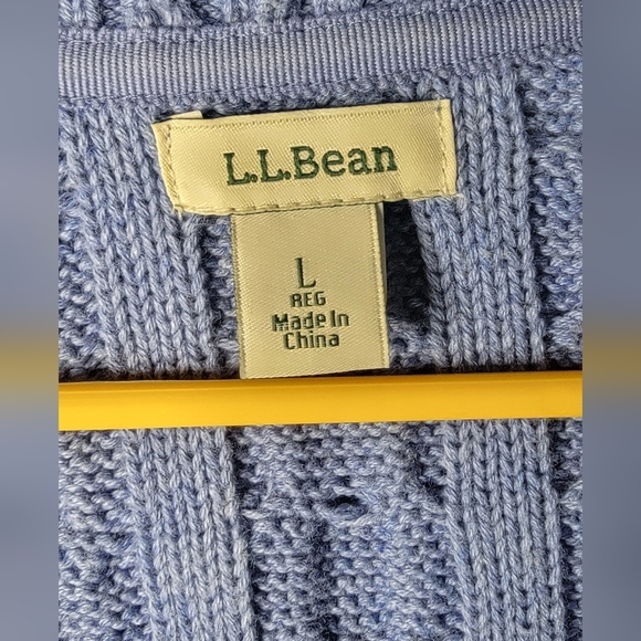 L.L. Bean Cable Sweater Cardigan - Picture 2 of 5